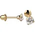 Brincos Ponto De Luz Pedra Branca 3 Mm Linda Joia Ouro 18k