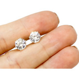 Brincos Ponto Luz Grande 8 Mm Banho Ouro Branco Lindíssimos
