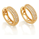 Brincos Rommanel Argola Zirconias
