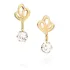 Brincos Rommanel Base De Flor Tendo Cristal Redondo 525199 Cor Dourado