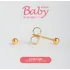 Brincos Studex Baby System 75 Cor Dourado Dourado Bolinha Dourada 123
