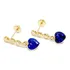 Brincos Zircônia Cor Safira Oriental Elegância Ouro 18k 750