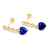 Brincos Zirconia Cor Safira