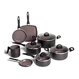 Brinox   Jogo De Panelas 8 Peças Ceramic Life Smart Plus   Preto