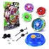 Brinquedo 4 Bay Blade Piões Tornado + 1 Arena + 2 Lançador Cor Vermelho/azul