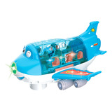 Brinquedo Avião Bate volta Luzes E Som Azul Zoop Toys
