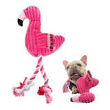 Brinquedo Bichinhos De Pelúcia E Corda Pet Para Cães E Gato Desenho Flamingo Rosa