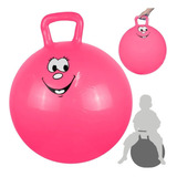 Brinquedo Bola Pula Pula Infantil Com Alça 60 Cm Rosa