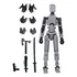 Brinquedo Boneco De Ação Móvel Robot Dummy Cor Cinza Personagem Robo 13