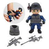 Brinquedo Boneco Policial Articulado