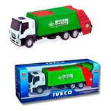Brinquedo Caminhão Iveco Coletor Lixo Com Lixeira Miniatura