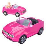 Brinquedo Carrinho Conversível Para Boneca Infantil Carro Em Miniatura Fashion Rosa Grande Tamanho De 37cm Com 2 Lugares Compatível Com Bonecas Barbie 1023 Apolo Brinquedos