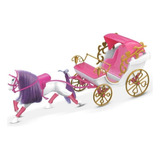 Brinquedo Carruagem Real Para Bonecas Barbie Princesa Rosa