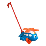 Brinquedo De Empurrar Helicóptero Avião Infantil Push Plane Cores Diversas