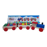 Brinquedo Didático Pedagógico Madeira Montessori Trem Carga