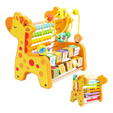 Brinquedo Educativo 3 Anos Madeira Ábaco Montessori Lindo Cor Girafinha / Amarela