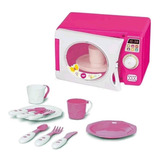 Brinquedo Faz De Conta Micro ondas Rosa Com Som Ta Te Ti