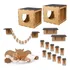 Brinquedo Gato Kit 16 Peças Mdf Carpete Feltro Ponte Degraus