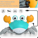Brinquedo Honeypro Caranguejo Recarregável Fujão Inteligente Educativo Musical Com Som Luz Sensor Detector De Movimento Evita Obstáculos