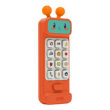 Brinquedo Infantil Baby Phone Música Luz Mordedor Polibrinq Cor Robô Laranja