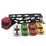 Brinquedo Infantil Caminhão Cegonha Cegonheira De Brinquedo Com 4 Carrinhos (vermelho)