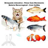 Brinquedo Interativo P/ Gatos Peixe Elétrico Fish Floppy Toy