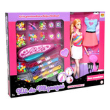 Brinquedo Kit De Miçangas Com Boneca E Acessórios Dm Toys