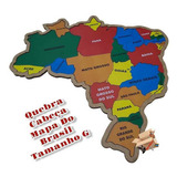 Brinquedo Madeira Quebra Cabeça Mapa Do Brasil Tam  G 26 Pcs