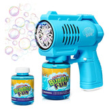 Brinquedo Maquina Bolha De Sabão Pistola Automática C Luz Cor Azul celeste