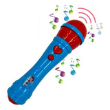 Brinquedo Microfone Karaoke Para Criança Infantil Menina Cor Azul