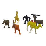 Brinquedo Miniatura Kit 06 Animais Selva Safari 