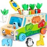 Brinquedo Montessori Educativo 4Leader   Carrinho De Fazenda Com Jogo De Colheita De Cenouras 5 Em 1   Desenvolvimento Cognitivo Para Crianças De 1 A 5 Anos 