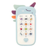 Brinquedo Musical Telefone Celular Baby Fone Educativo Cor Unicornio Azul