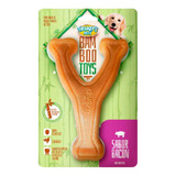 Brinquedo Osso Bamboo Sabor Bacon Forquilha Pequeno Truqys Cor Marrom