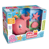 Brinquedo P banho Baleia Rosa Fundo Do Mar Cometa Brinquedos