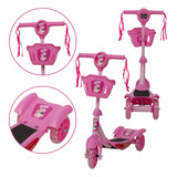 Brinquedo Patinete Infantil Barbie 3 Rodas Com Luz E Som