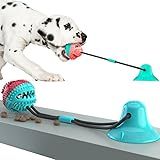 Brinquedo Pet Interativo Para Cachorro Cães Push Ball Pet Mordedor Corda Com Bola Porta Petisco E Ventosa Cabo De Guerra  Vermelho E Branco 
