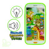 Brinquedo Smartphone Para Criança Interativo Touch Celular Cor Verde