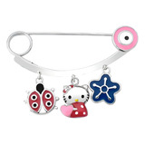 Broche Alfinete Gatinha Pingentes