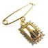 Broche Alfinete N. Senhora Aparecida Cravejada Banhada Ouro
