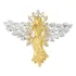 Broche Bijuteria Luxo Anjo Pedraria Asas Refinado 4n0470