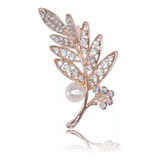 Broche De Folha Strass