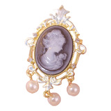 Broche Dourado Madreperola Strass