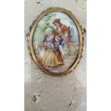 Broche Em Porcela Limoges