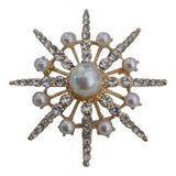 Broche Feminino Strass Perola