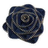 Broche Flor 3d Cor Azul Marinho Lapela Noivo Casamento