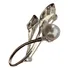 Broche Flor Strass E Pérola Prata Delicado Feminino