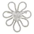 Broche Flor Zircônia Cravejada Coração Akasaki Brg26480
