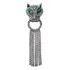 Broche Onça Pantera Olho Verde Strass Franja Moda