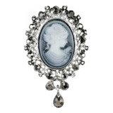 Broche Prateado Azul Madreperola
